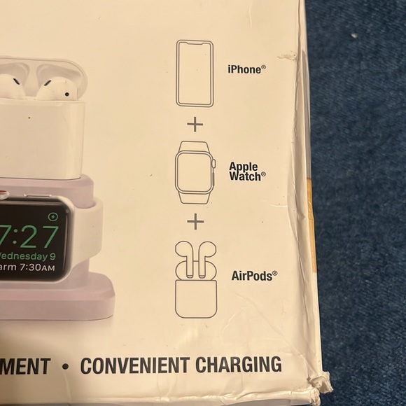 Merkury 3 in 1 Device Stand Lavender Desktop Charging Station NEW NIB - Picture 2 of 9